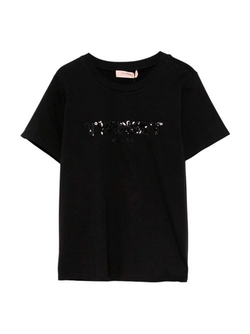 T-shirt con logo lettering ricamato TWINSET | TP2070/00006